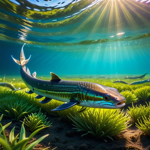 Photo of a swimming of a eel on the field