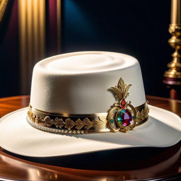 Photography of a ivory hat from metal