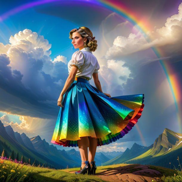 Picture of a pike in a skirt on the rainbow