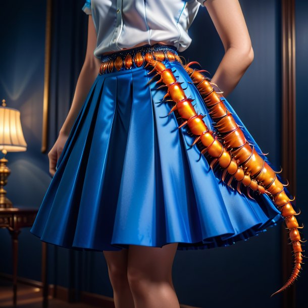 Photo of a centipede in a blue skirt