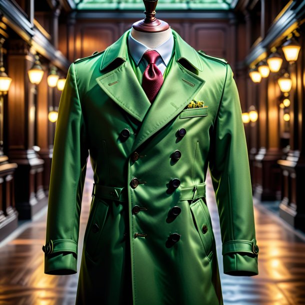 Pic of a pea green coat from iron