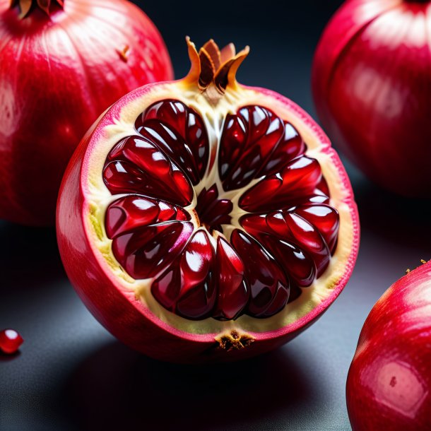 Imagery of a red pomegranate