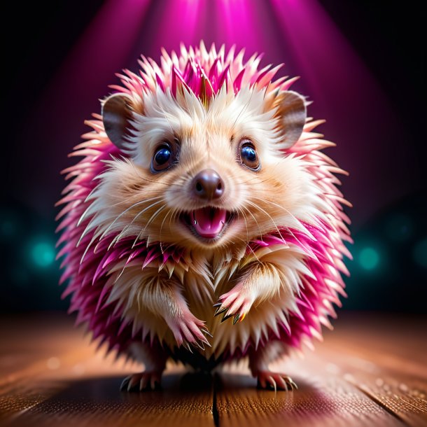 Pic of a pink dancing hedgehog