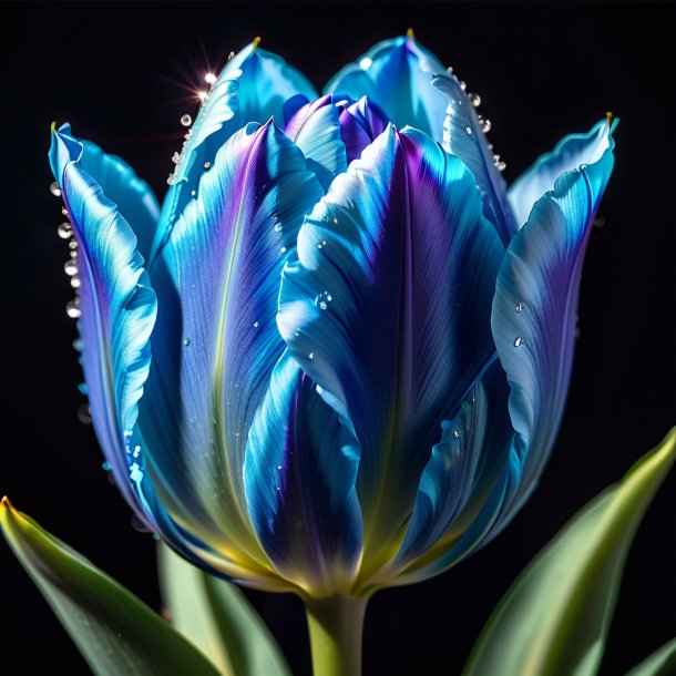 Portrayal of a azure tulip