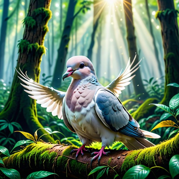 Image of a crying of a dove in the forest