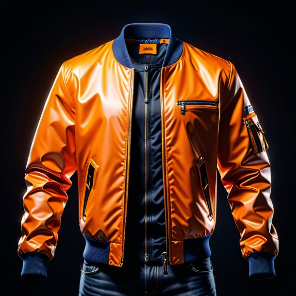 Foto de una chaqueta naranja de metal