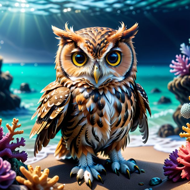 Pic of a owl in a gloves in the sea