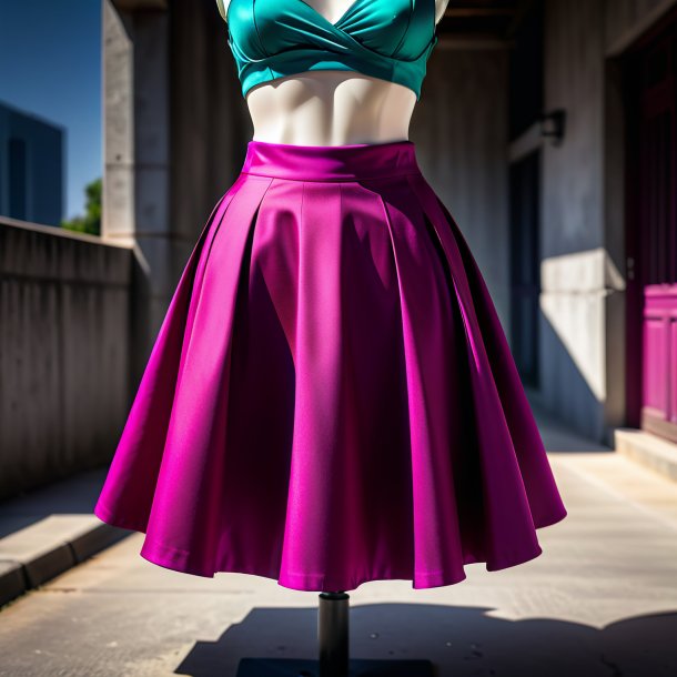 Photography of a fuchsia skirt from concrete