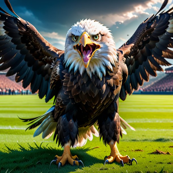 Image of a angry of a eagle on the field