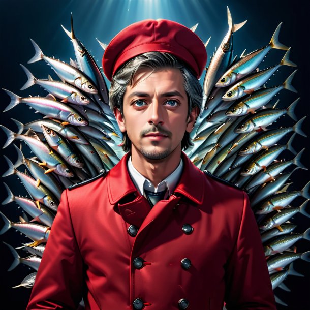 Pic of a sardines in a red coat