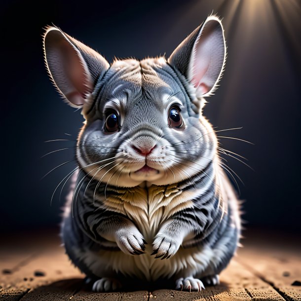 Image d'un chinchillas dans un manteau gris