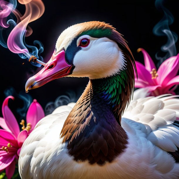 Image of a fuchsia smoking goose