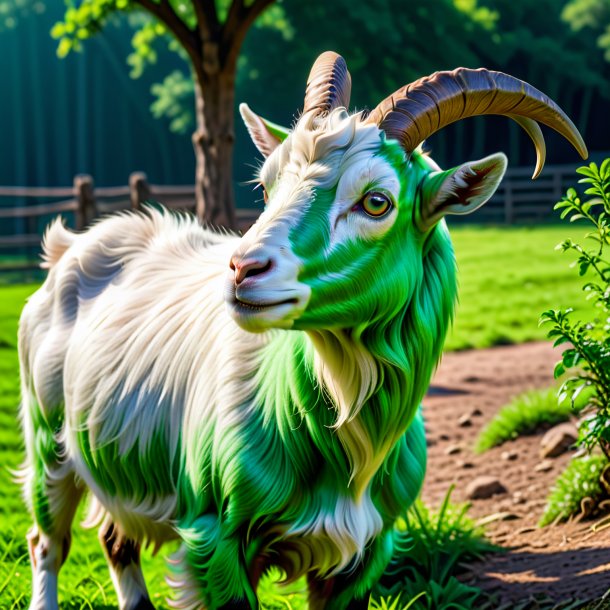 Pic d'une chèvre verte en attente