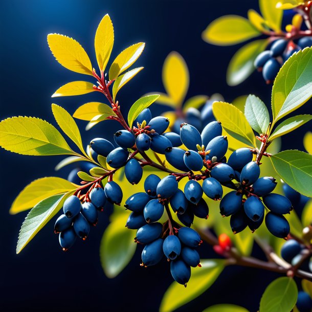 Depicting of a navy blue barberry