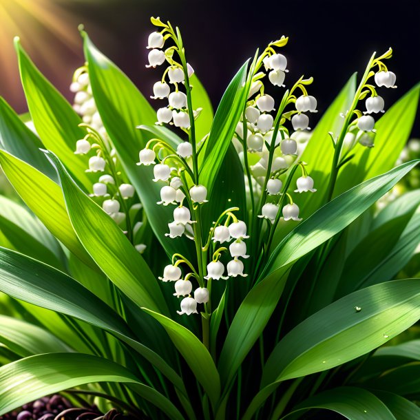 Illustration of a olive lily of the valley