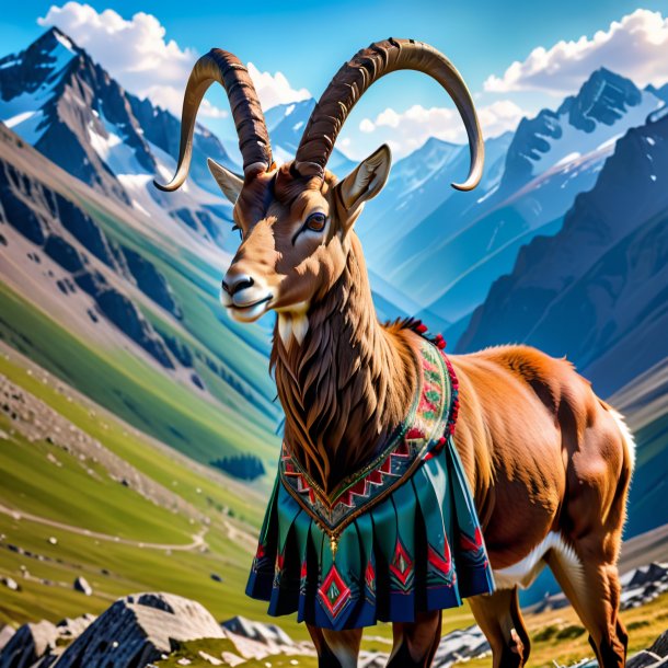 Imagem de um ibex em uma saia nas montanhas