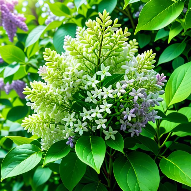 "photography of a green lilac, white"