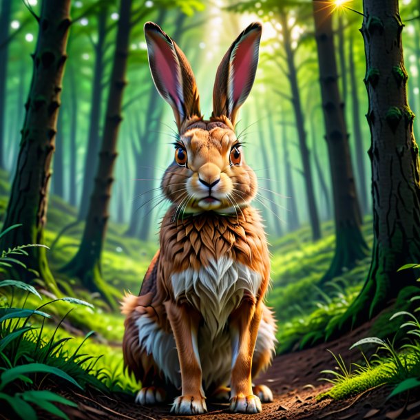 Pic of a angry of a hare in the forest