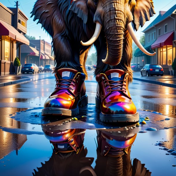 Pic of a mammoth in a shoes in the puddle