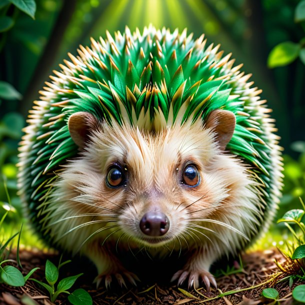 Image d'un hérisson d'attente vert