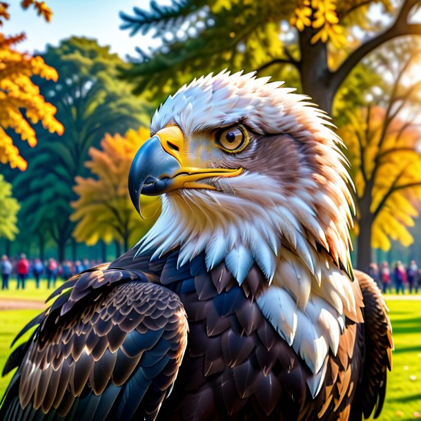 Foto de una sonrisa de un águila en el parque