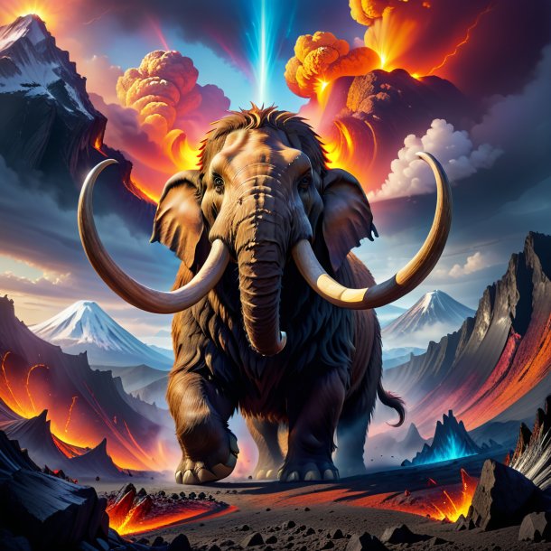 Picture of a playing of a mammoth in the volcano