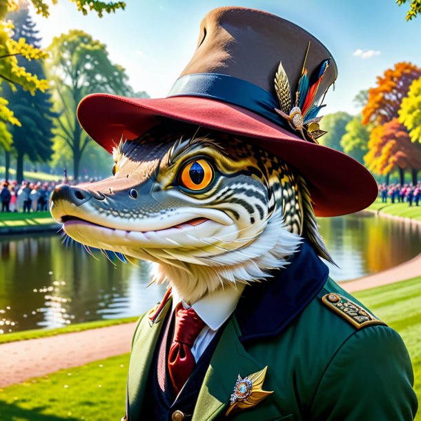 Pic of a pike in a hat in the park