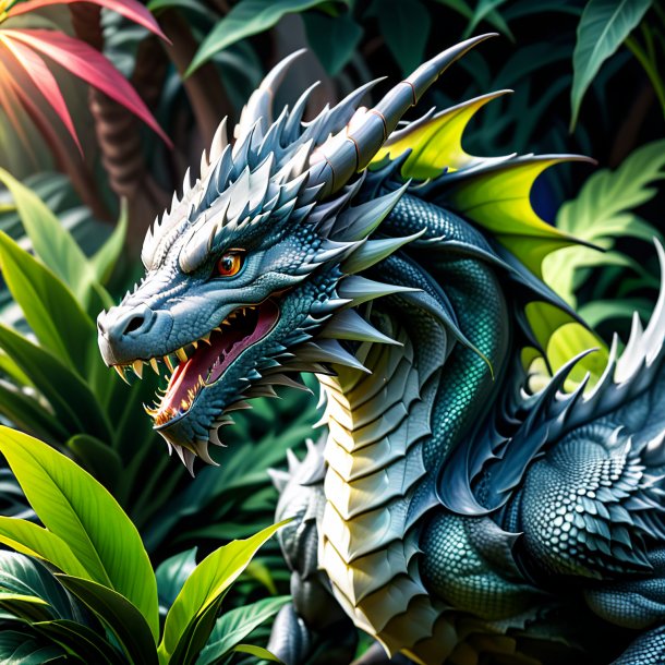 Depicting of a gray dragon-plant
