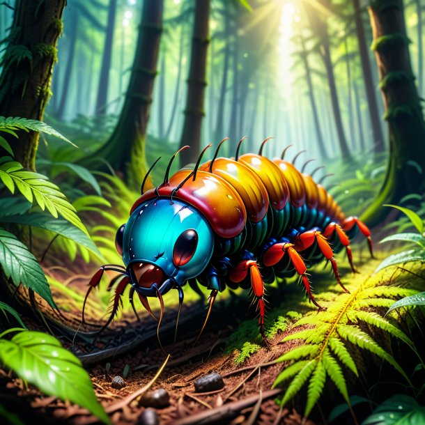 Photo of a crying of a centipede in the forest