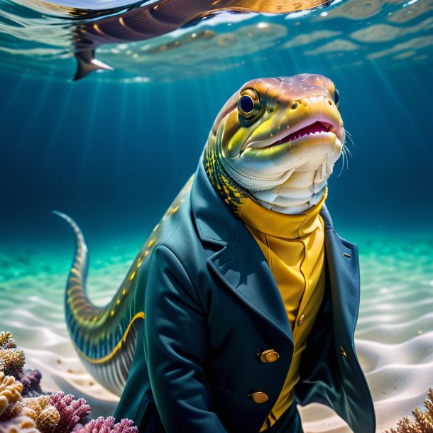 Picture of a eel in a coat in the sea