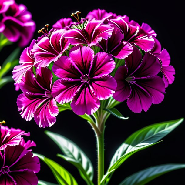 Drawing of a magenta sweet william