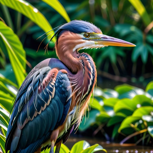 Image of a purple crying heron