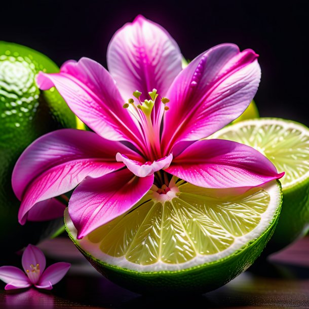 Photography of a lime pink musk