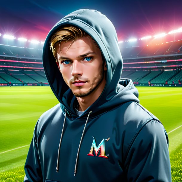 Illustration of a mol in a hoodie on the field