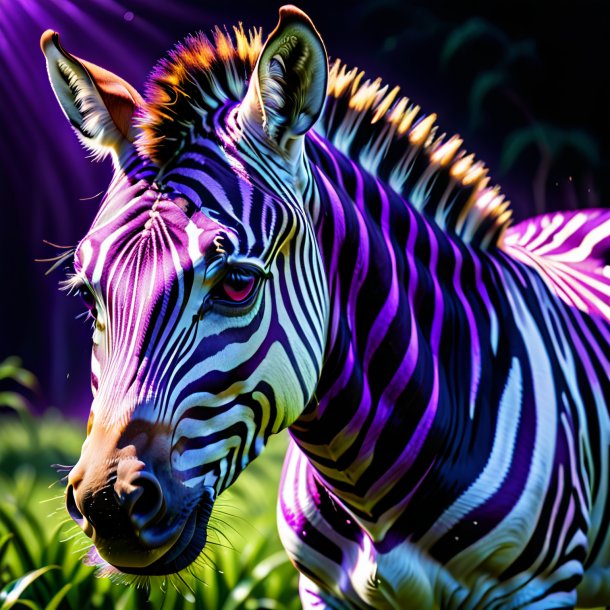 Foto de uma zebra púrpura chorando