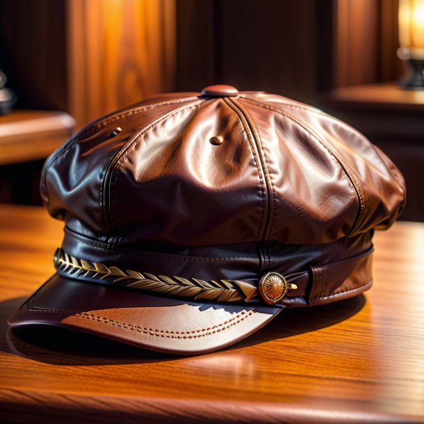 Image d'une casquette brune en bois