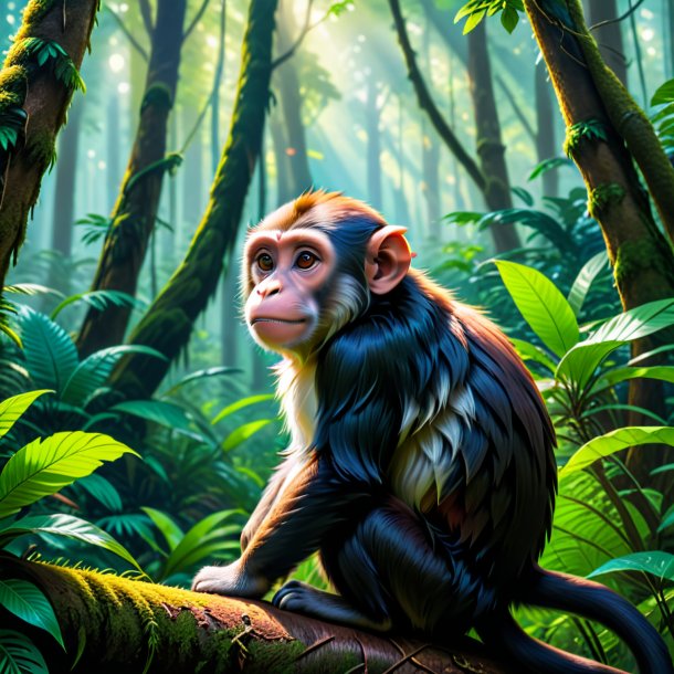 Image of a waiting of a monkey in the forest