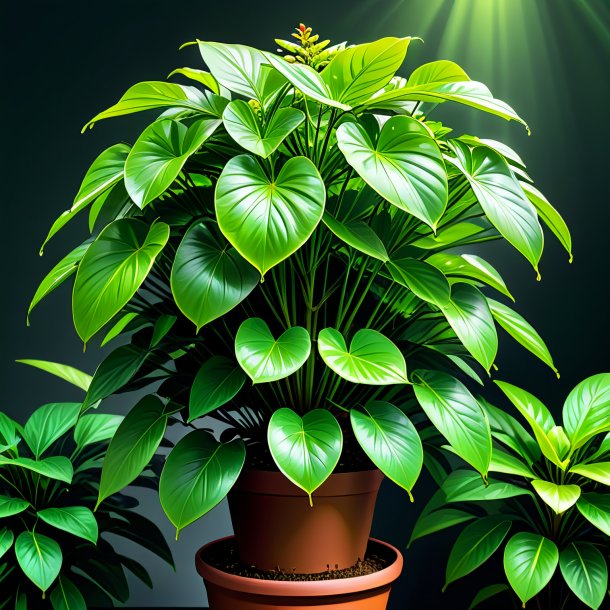 Sketch of a green umbrella plant