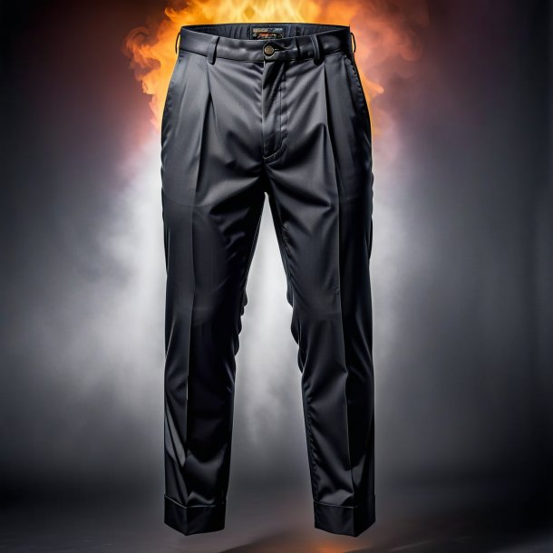 Photography of a charcoal trousers from metal