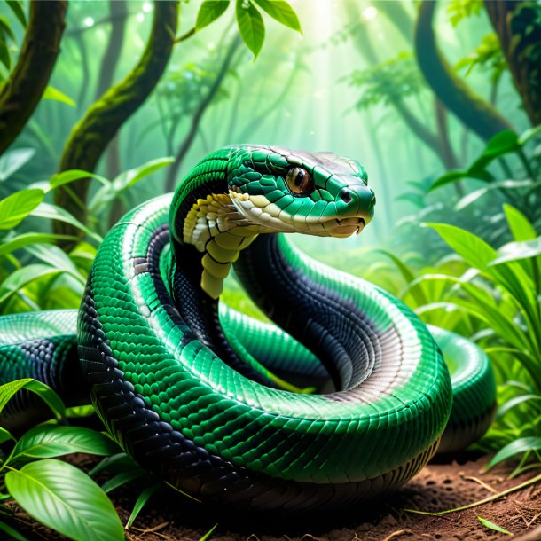 Imagem de uma cobra em um cinto verde