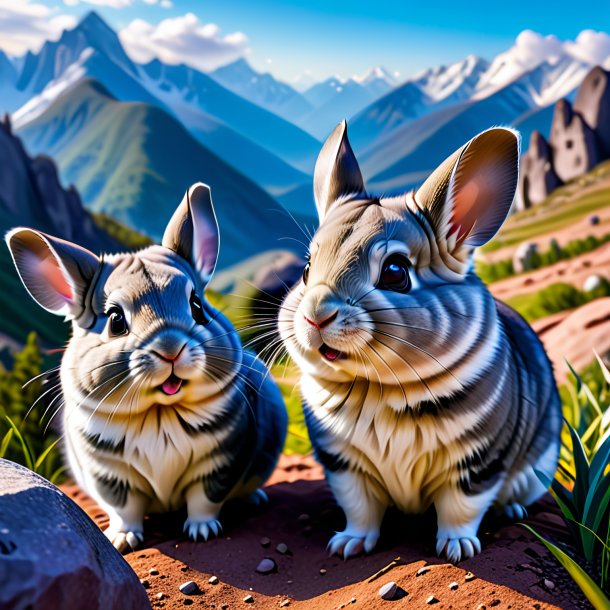 Image of a playing of a chinchillas in the mountains