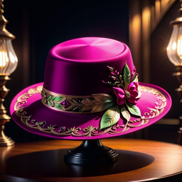 Dibujo de un sombrero fucsia de hierro