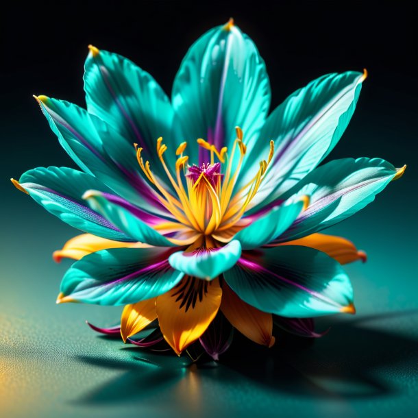 Depiction of a teal saffron