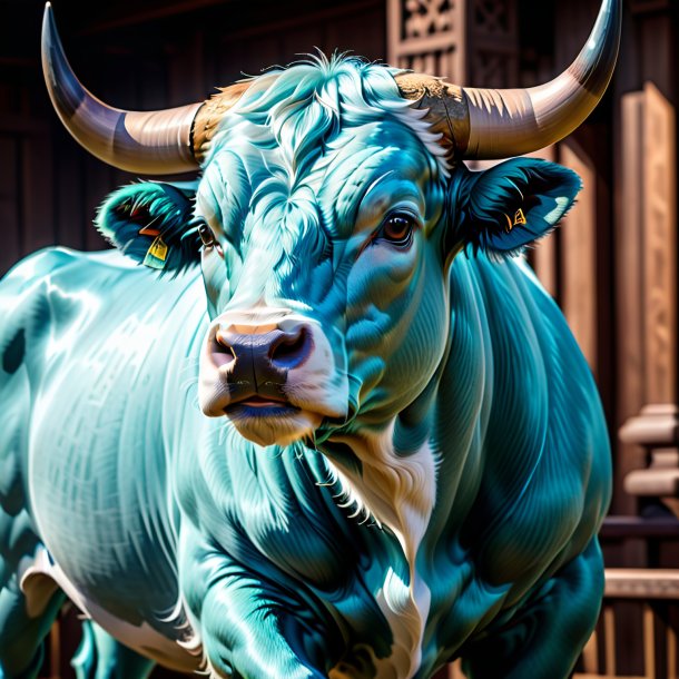 Pic of a aquamarine waiting bull