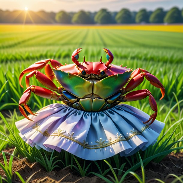 Imagen de un cangrejo en una falda en el campo