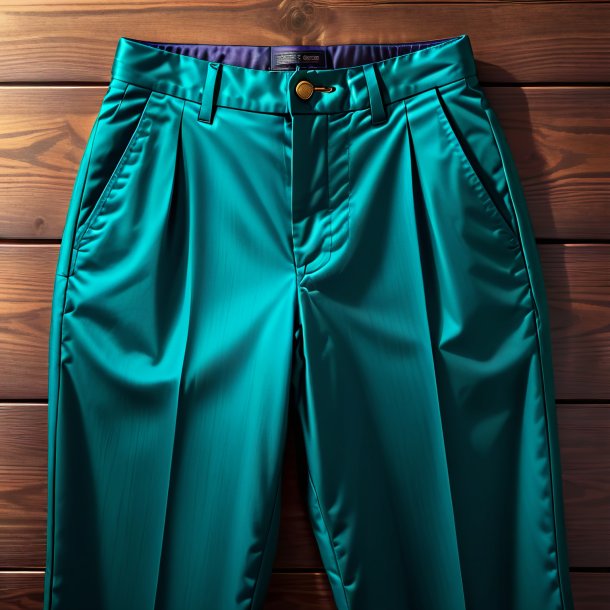 Drawing of a teal trousers from wood