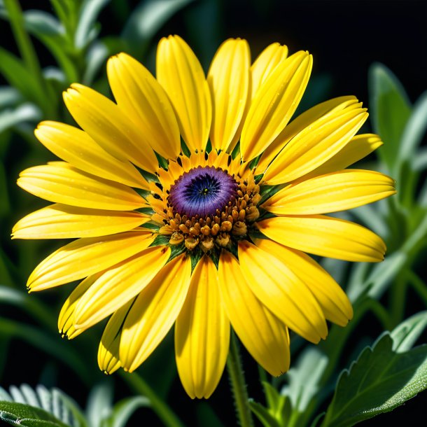 "photo of a yellow daisy, wild"
