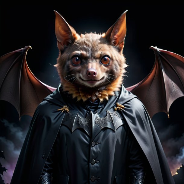 Picture of a bat in a black coat