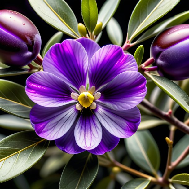 "illustration of a olive violet, white"