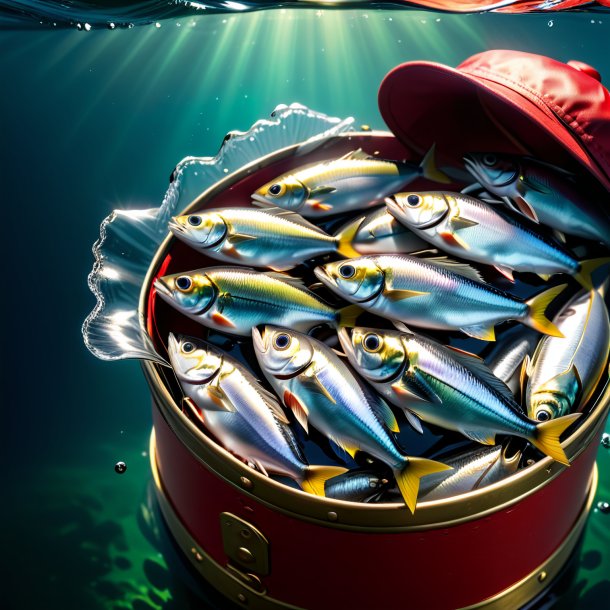 Photo of a sardines in a cap in the water